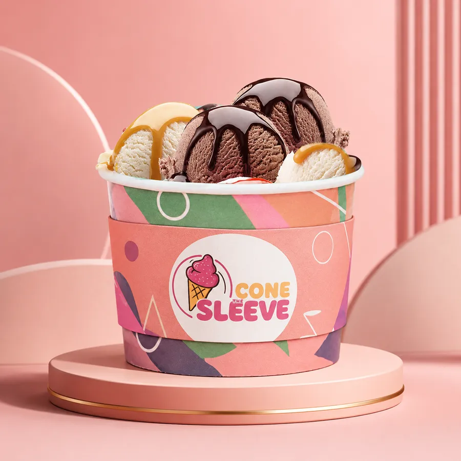 12 oz Ice Cream Cup Sleeves