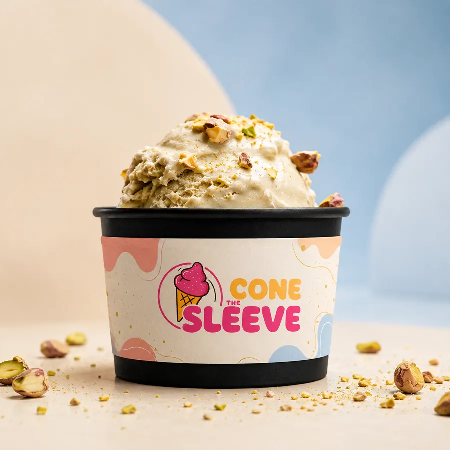 Black Ice Cream Cup Sleeves