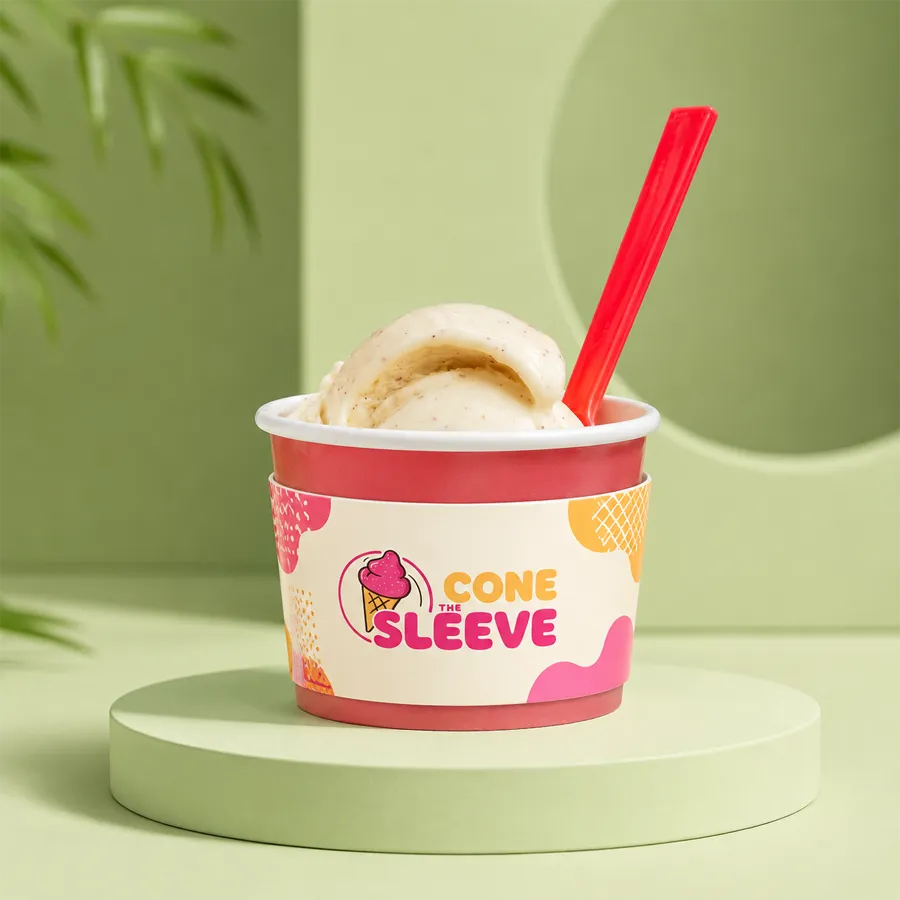 Coated Paper Ice Cream Cup Sleeves