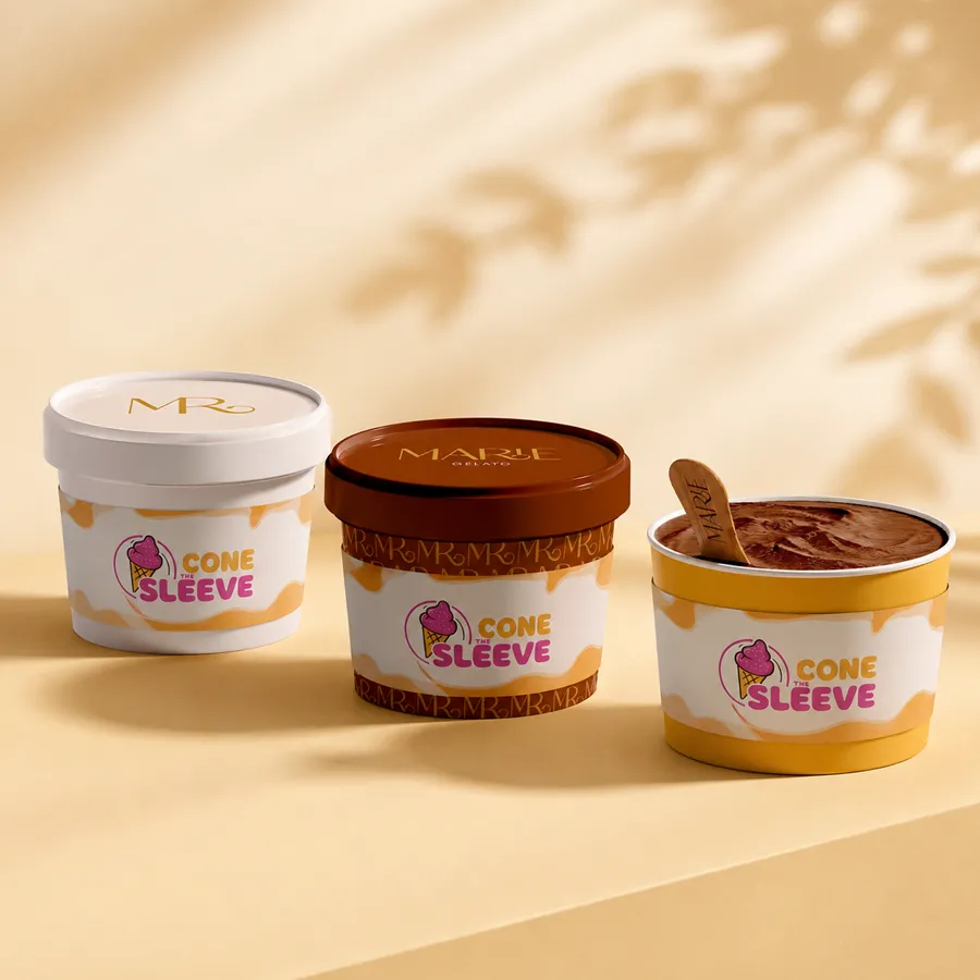 Colored Ice Cream Cup Sleeves
