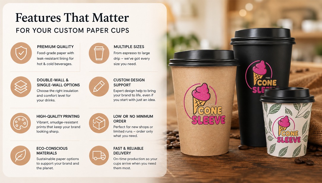 A Coffee Shop Owner’s Guide to Buying Custom Paper Cups
