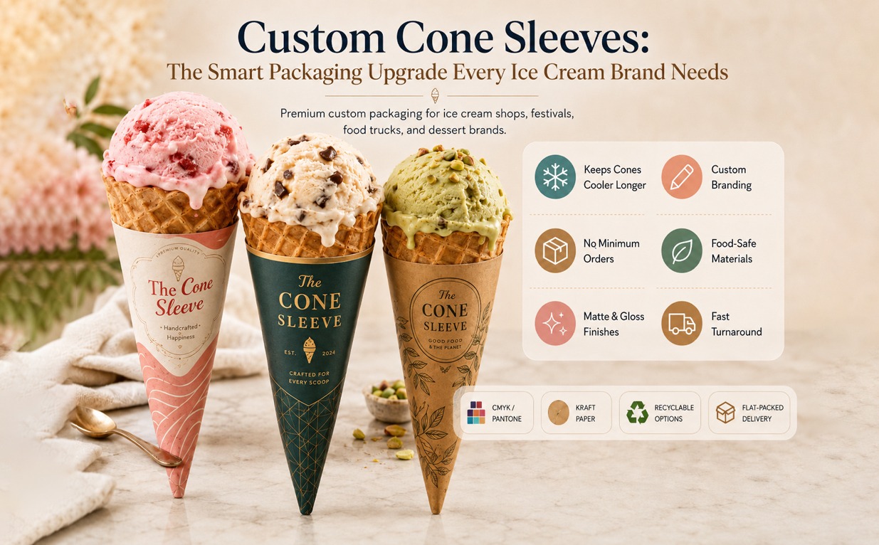 Custom Cone Sleeves: The Smart Packaging Upgrade Every Ice Cream Brand Needs