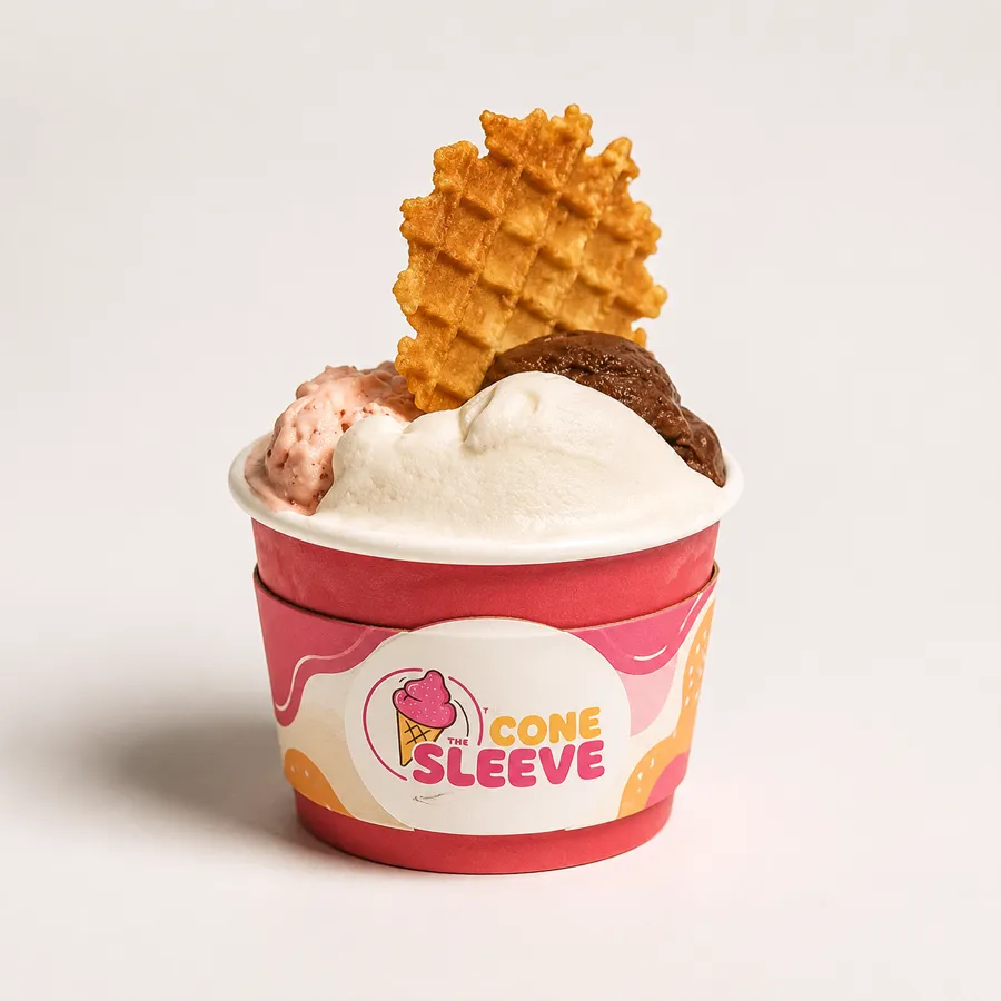 Double Wall Ice Cream Cup Sleeves