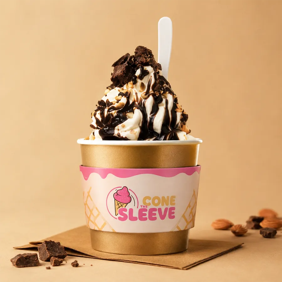 Gold Ice Cream Cup Sleeves