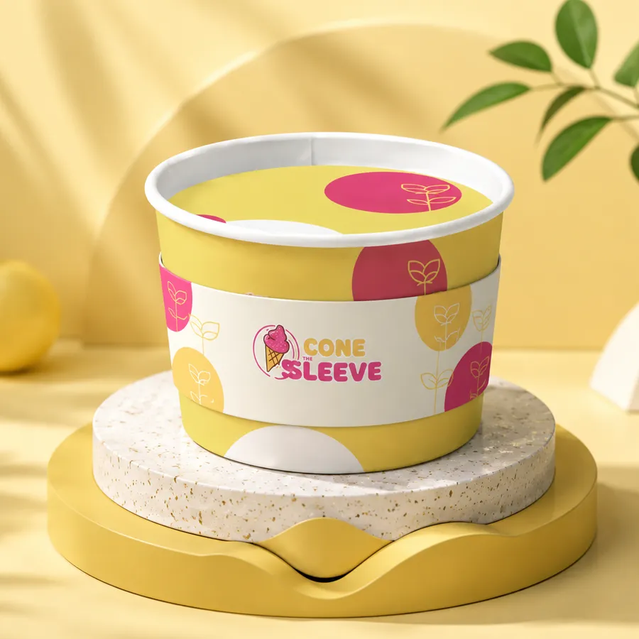 Ice Cream Cup Sleeves for Dessert Shops