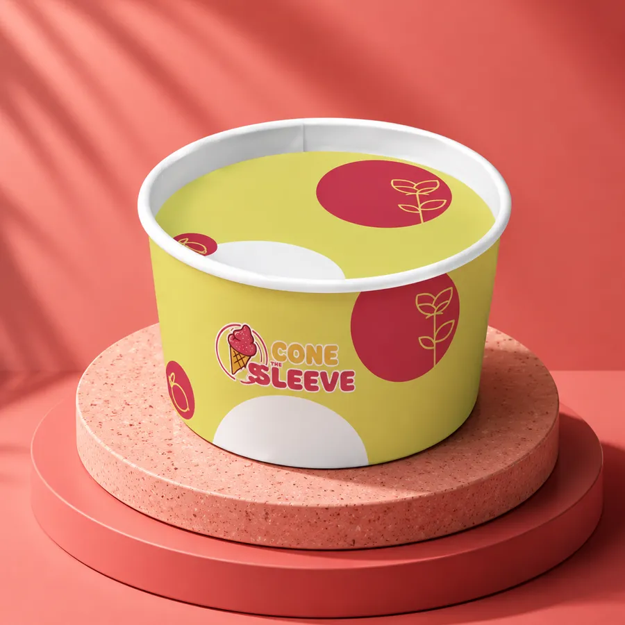 Ice Cream Cup Sleeves for Dessert Shops