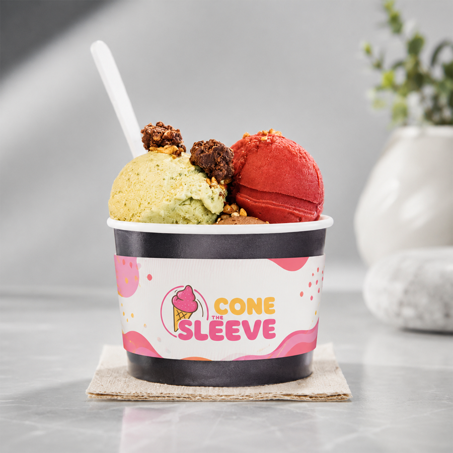 Ice Cream Cup Sleeves for Retail Brands