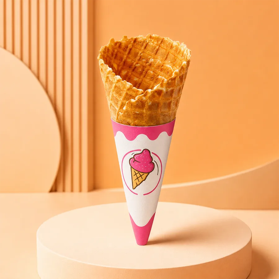 The Konery French Vanilla Waffle Cone Sleeves