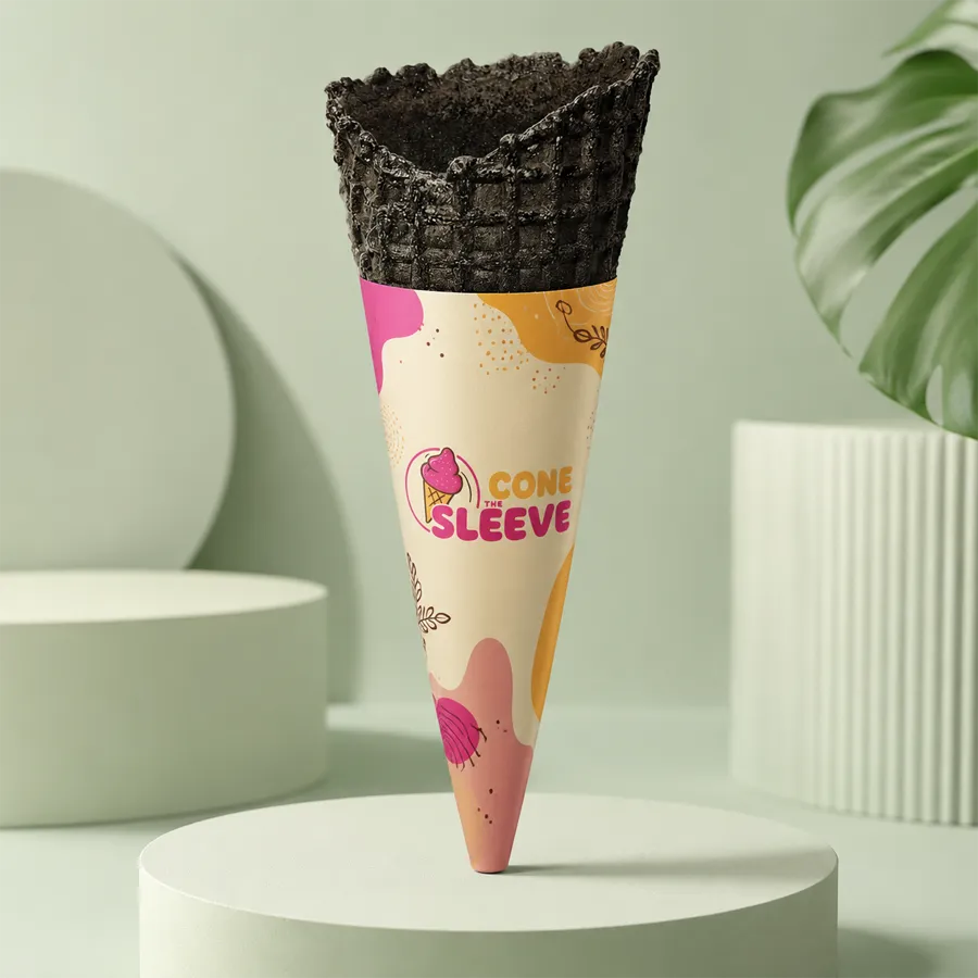 The Konery Midnight Black Vanilla Waffle Cone Sleeves