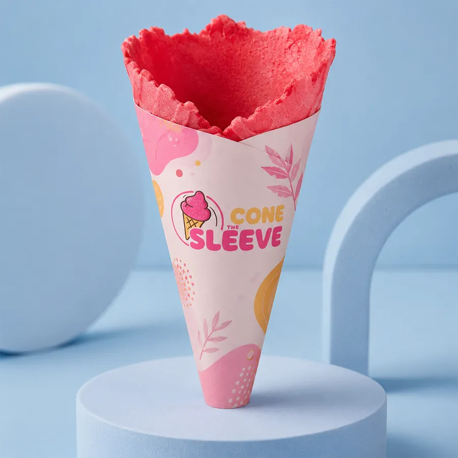 The Konery Pink Vanilla Waffle Cone Sleeves