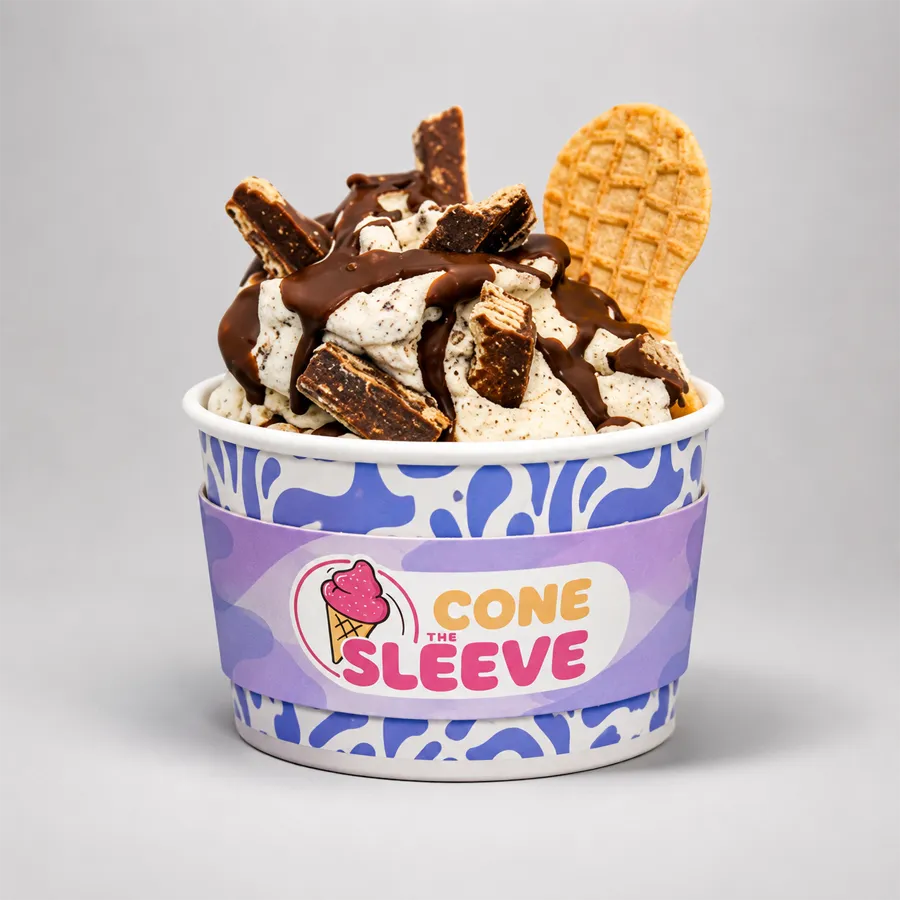 White Ice Cream Cup Sleeves